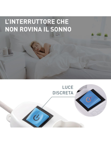 Multipresa 9 Posti Interruttore ON/OFF Luminoso Cavo 1,5 m Design Salvaspazio