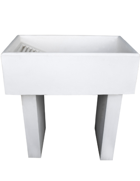 Pilozza Lavatoio Ostuni Bianco 84 x 50 x H.28 cm Con Piedi 10 x 40 x H 60 cm