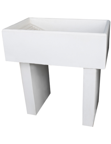 Pilozza Lavatoio Ostuni Bianco 84 x 50 x H.28 cm Con Piedi 10 x 40 x H 60 cm