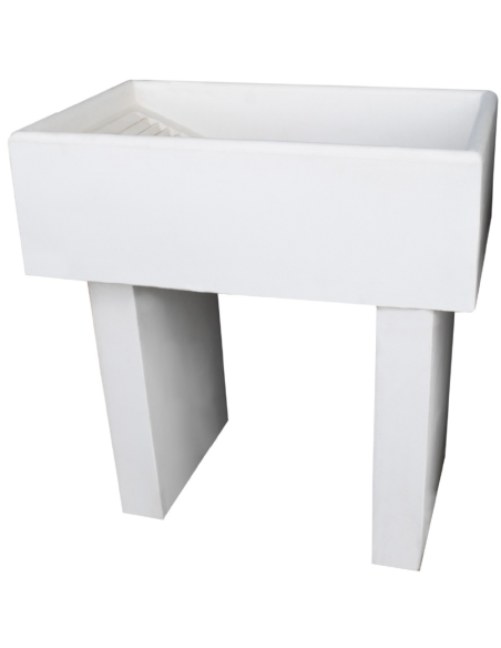 Pilozza Lavatoio Ostuni Bianco 84 x 50 x H.28 cm Con Piedi 10 x 40 x H 60 cm