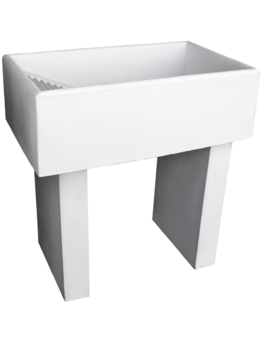 Pilozza Lavatoio Ostuni Bianco 84 x 50 x H.28 cm Con Piedi 10 x 40 x H 60 cm