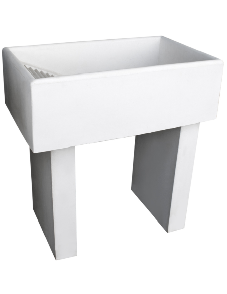 Pilozza Lavatoio Ostuni Bianco 84 x 50 x H.28 cm Con Piedi 10 x 40 x H 60 cm