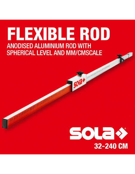 Asta Flessibile Alluminio Anodizzata Modello FL Livella Sferica Posizionamento