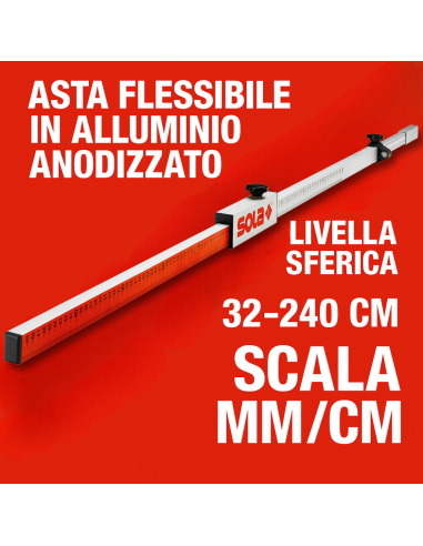 Asta Flessibile Alluminio Anodizzata Modello FL Livella Sferica Posizionamento