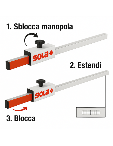 Asta Flessibile Alluminio Anodizzata Modello FL Livella Sferica Posizionamento