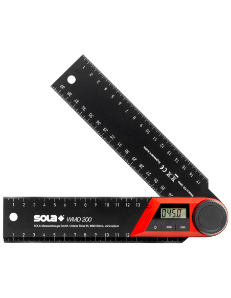 Goniometro Digitale WMD 200 Alta Precisione ±0.30° Display LCD Scala mm cm
