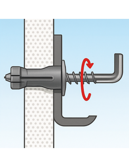 Fissaggio Universale Lastre Gancio Medio Nylon SBN 9/2 Ø9 mm x 43 mm 200 Pezzi