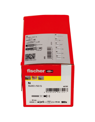 Tassello Percussione N 6x80 50 S Nylon Vite Zincata PZ2 Testa Svasata 100 Pezzi 