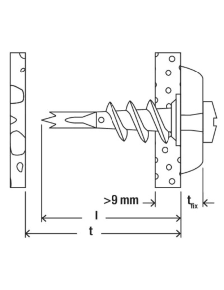 Fissaggio GKM 12 Vite Cilindrica Cartongesso Pannelli Gesso Fibra 100 Pezzi