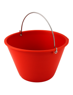 Calderina Secchio Muratore Plastica Rosso 12 L Diametro 34 cm Manico Metallo