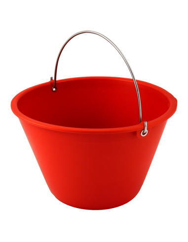 Calderina Secchio Muratore Plastica Rosso 12 L Diametro 34 cm Manico Metallo