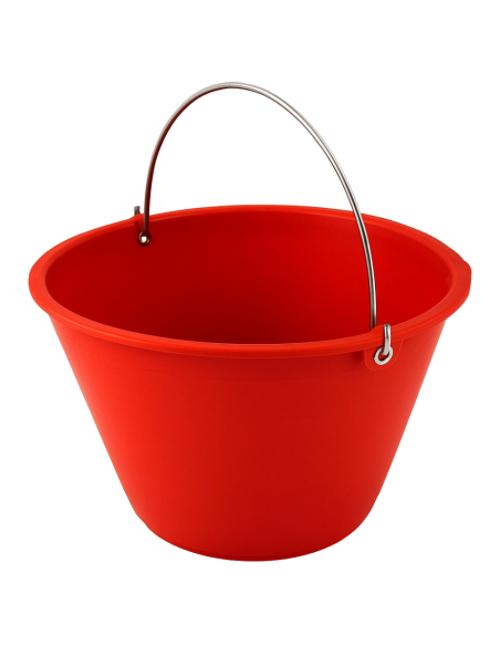 Calderina Secchio Muratore Plastica Rosso 12 L Diametro 34 cm Manico Metallo
