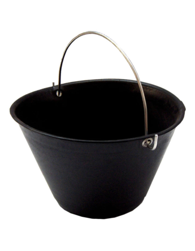 Calderina Secchio Muratore Plastica Nero 8 L Diametro 34 cm Manico Metallo