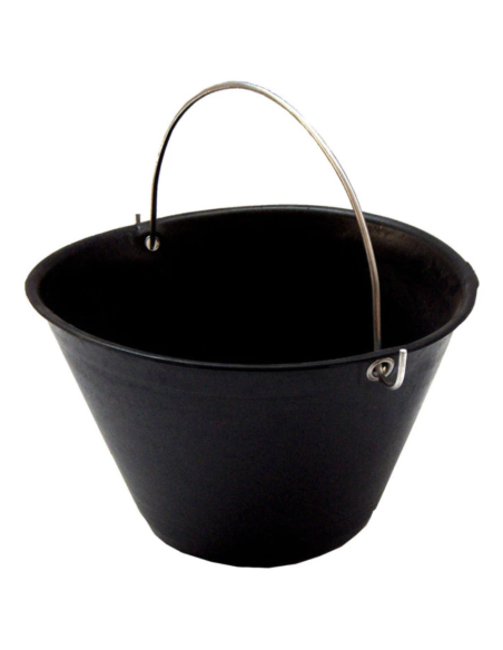 Calderina Secchio Muratore Plastica Nero 8 L Diametro 34 cm Manico Metallo