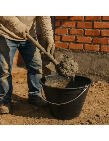 Calderina Secchio Muratore Plastica Nero 8 L Diametro 34 cm Manico Metallo