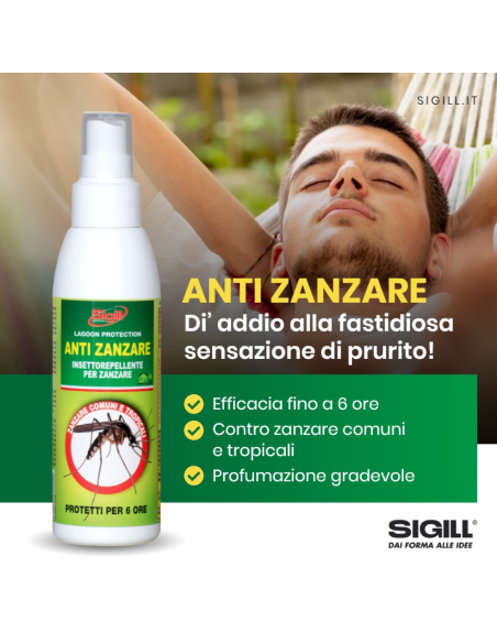 Spray Anti Zanzare Comuni Tropicali Protezione 6 Ore Profumazione Gradevole
