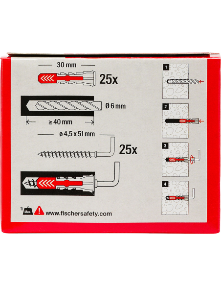 Tassello Universale Bi-Materiale Gancio Medio DuoPower 6/2 Fissaggi Sicuri 25 Pz