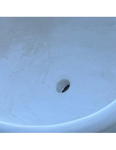 Pilozza Lavabo Ovale Cemento Calcestruzzo L.60xP.40xH.20 cm Bianca Serie Ostuni