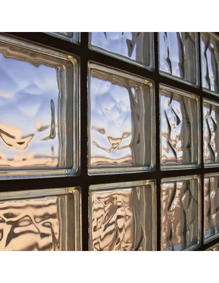 Vetromattone Effetto Ondulato Propagazione Armoniosa Luce 190 x 190 x 80 mm