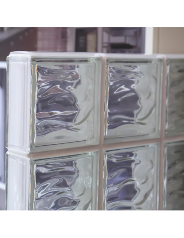 Vetromattone Effetto Ondulato Propagazione Armoniosa Luce 190 x 190 x 80 mm