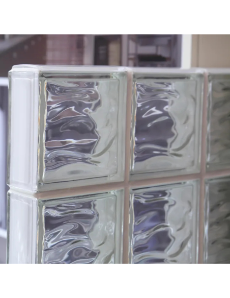 Vetromattone Effetto Ondulato Propagazione Armoniosa Luce 190 x 190 x 80 mm