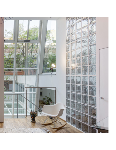 Vetromattone Effetto Ondulato Propagazione Armoniosa Luce 190 x 190 x 80 mm