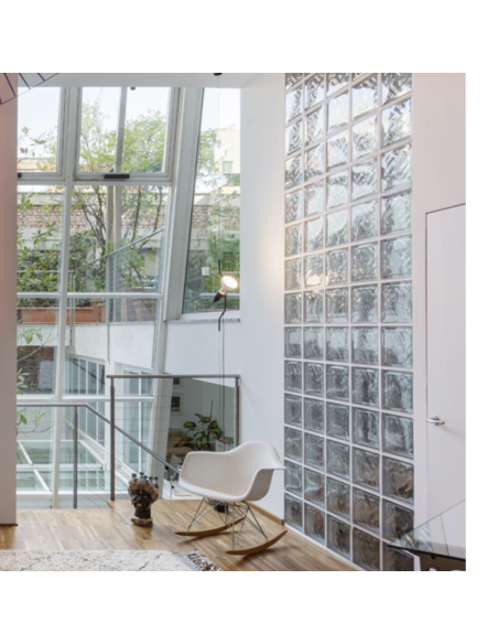 Vetromattone Effetto Ondulato Propagazione Armoniosa Luce 190 x 190 x 80 mm