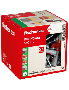 Tassello Lungo Vite Testa Svasata Carichi Elevati DuoPower 8x65 S 25 Pezzi 2