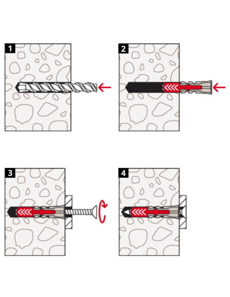 Tassello Lungo Vite Testa Svasata Carichi Elevati DuoPower 8x65 S 25 Pezzi