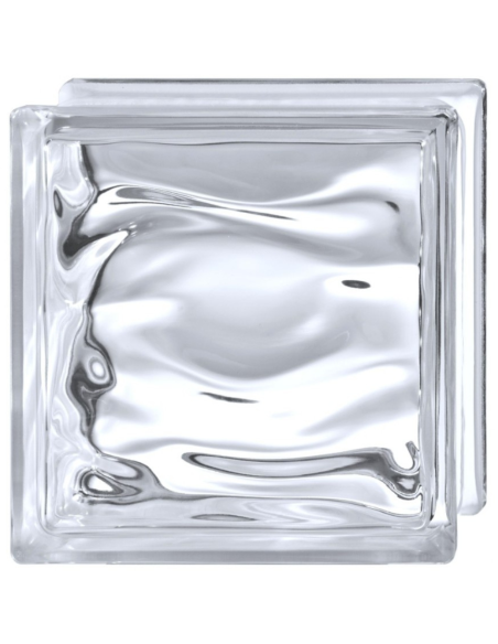 Vetromattone Ondulato Modello Agua Diffusione Luminosa 190 x 190 x 80 mm 