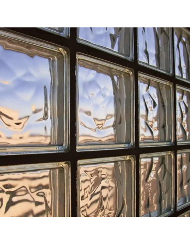 Vetromattone Ondulato Modello Agua Diffusione Luminosa 190 x 190 x 80 mm 