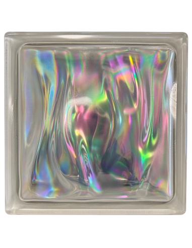 Vetromattone Ondulato Modello Agua Perlato 190 x 190 x 80 mm Confezione 6 Pezzi