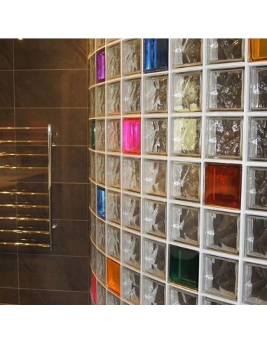 Vetromattone Ondulato Modello Agua Perlato 190 x 190 x 80 mm Confezione 6 Pezzi