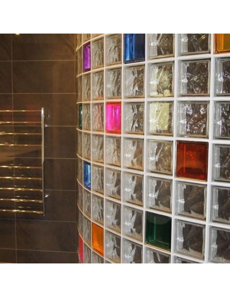 Vetromattone Ondulato Modello Agua Perlato 190 x 190 x 80 mm Confezione 6 Pezzi