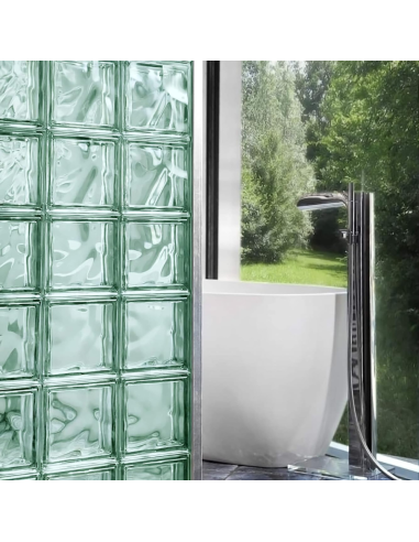 Vetromattone Modello Agua Trasparente Caribe 190x190x80 mm Confezione 6 Pezzi