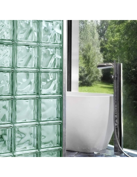 Vetromattone Modello Agua Trasparente Caribe 190x190x80 mm Confezione 6 Pezzi