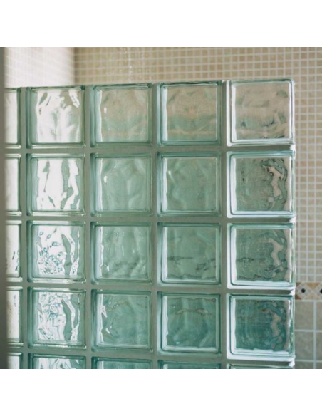 Vetromattone Modello Agua Trasparente Caribe 190x190x80 mm Confezione 6 Pezzi