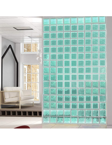 Vetromattone Modello Agua Trasparente Caribe 190x190x80 mm Confezione 6 Pezzi