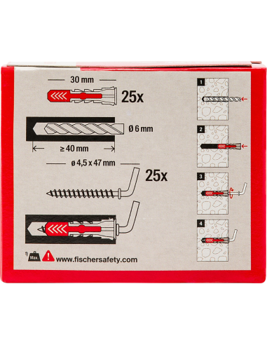  Tassello Universale Bi-Materiale Carichi Elevati DuoPower 6/8 Gancio Corto 25 Pz
