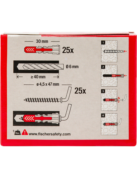  Tassello Universale Bi-Materiale Carichi Elevati DuoPower 6/8 Gancio Corto 25 Pz