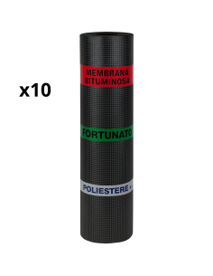 Guaina Bituminosa Poliestere 4 mm Impermeabilizzante CASASCIUTTA 10 Rotoli 1x10 m