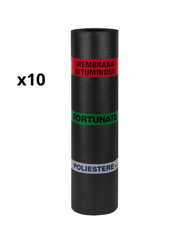 Guaina Bituminosa Poliestere 4 mm Impermeabilizzante CASASCIUTTA 10 Rotoli 1x10 m