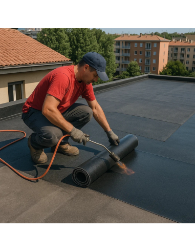 Guaina Bituminosa Poliestere 4 mm Impermeabilizzante CASASCIUTTA 10 Rotoli 1x10 m