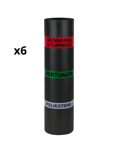 Guaina Bituminosa Poliestere 4 mm Impermeabilizzante CASASCIUTTA 6 Rotoli 1x10 m