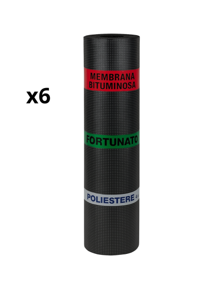 Guaina Bituminosa Poliestere 4 mm Impermeabilizzante CASASCIUTTA 6 Rotoli 1x10 m