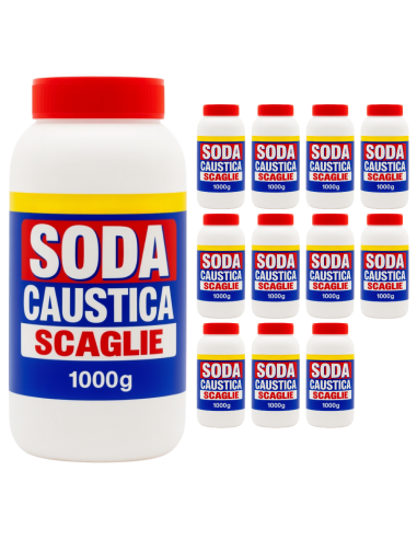 Detergente Soda Caustica A Scaglie 1 kg Idrossido Di Sodio 12 Pezzi