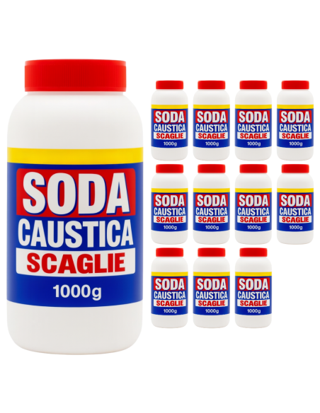 Detergente Soda Caustica A Scaglie 1 kg Idrossido Di Sodio 12 Pezzi