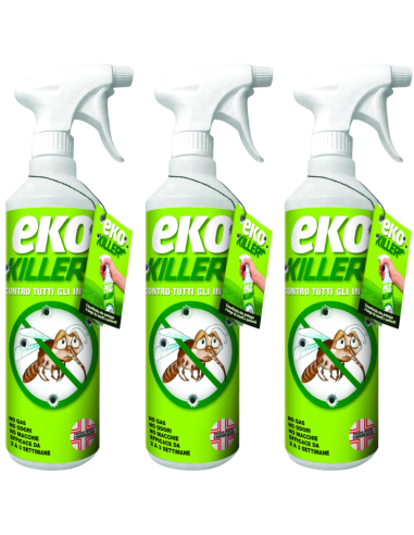 Insetticida Universale Parassiti Spray 750 ml Ekokiller (EvoKiller) 3 Pezzi