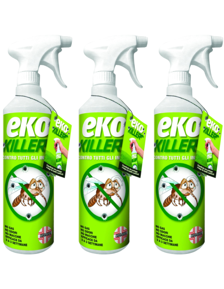 Insetticida Universale Parassiti Spray 750 ml Ekokiller (EvoKiller) 3 Pezzi