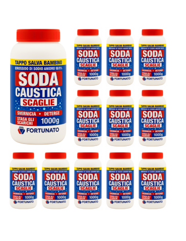 Soda Caustica Scaglie Incrostazioni e Vernici Cucina Garage Bagno 1 Kg Pezzi 12